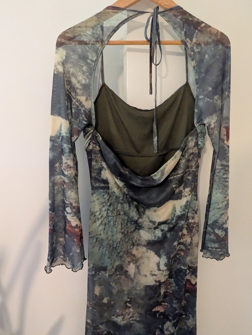 Cider Halter Midi Dress Impressionist Painting Size XL - Picture 6 of 12